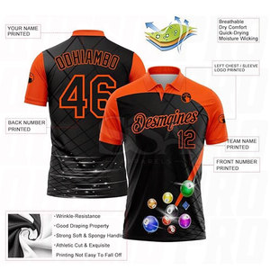 Breathable Eco-Friendly Short Billiards Jersey Sports Shirt Quick Dry Snooker Team Uniform Custom Logo OEM ODM Wholesale Factory - Product Image 6