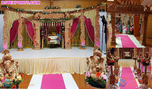 รูปปั้น mandap สีขาวแบบดั้งเดิมสำหรับงานแต่งงานอินเดียดีไซน์วิหารสำหรับงานแต่งในอังกฤษ - Product Image 4