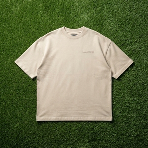 Men's <b>Cream</b> Oversized T Shirt Crew Neck Short Sleeve Casual Streetwear Cotton <b>Tshirt</b> Minimalist Relaxed Fit Top - Product Image 5