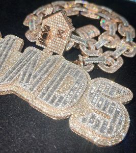 Pendentif chaîne hip-hop personnalisé en argent sterling avec diamants moissanite glacés, motif DIEU contre DIABLE, pour enfants et hommes, idéal pour offrir en cadeau - Product Image 3