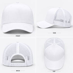 Gorra Trucker Blanca de 6 Paneles con Malla Trasera, Visera Ajustable, Logotipo Serigrafiado en el Panel Frontal, Unisex, Casual, Primavera Verano - Product Image 4