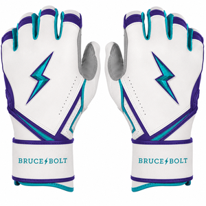 Bruce Bolt Black Leather Batting Gloves Lightweight Eco-Friendly <b>Padded</b> Hook Loop Closure Unisex Adult Training Customizable - Product Image 1