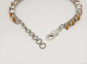 Citrine Tennis <b>Bracelet</b> Pear Gemstone 925 Sterling Silver Natural Jewelry Handmade Elegant Gift For Women - Product Image 2