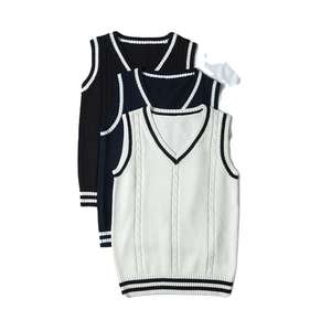 เสื้อกั๊กไหมพรมคอตตอน 100% สีพื้น ชุดนักเรียนใหม่ เสื้อถักแขนกุด ผ้าฟลีซ สั่งทำพิเศษ ปี 2026 - Product Image 1