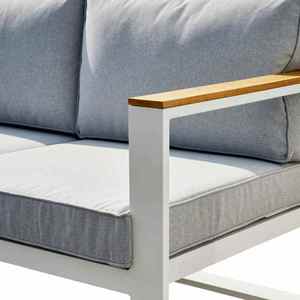 Outdoor Hivo Wooden <b>Garden</b> <b>Sofa</b> Set UV-Resistant PE Rattan High-Density Foam Cushions Patio Couch Table for Balcony Courtyard - Product Image 5