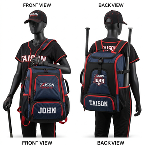 Premium 900D Polyester 420 GSM Olive Green Grey Panel Baseball <b>Bag</b> Custom Embroidery Print Logo - Product Image 5