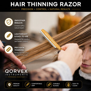 Rasoirs à cheveux de luxe en acier inoxydable de haute qualité pour couper les cheveux - Product Image 6