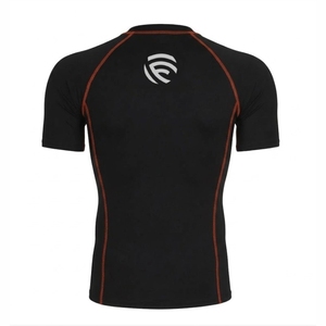 Flair Men's Short Sleeve <b>Compression</b> T-<b>Shirt</b> <b>Black</b> Quick Dry Slim Fit Sporty O-Neck Printed With Pattern - Product Image 3