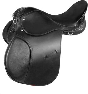 Selle d'endurance en cuir anglaise avec quincaillerie en laiton nickelé - Produit équestre durable et confortable - Product Image 4