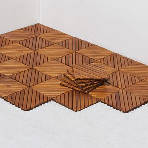 Dashiell Set di 10 piastrelle del ponte in Acacia ad incastro 12 diagonali con pavimenti per esterni Premium - Product Image 2