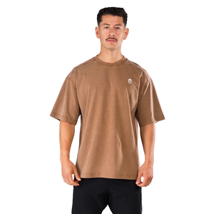Chemise à manches courtes marron pour homme Union Mineral, coton de qualité supérieure, confortable, décontractée, tendance, vente en gros - Product Image 1
