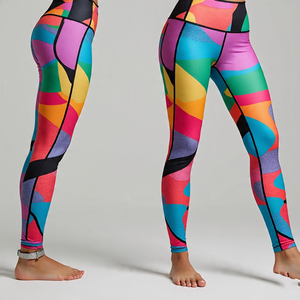 <b>Athletic</b> Sublimation Breathable Anti-Bacterial Summer Leggings Women's Mid Waist Solid Compression Spandex/Nylon/Cotton - Product Image 5