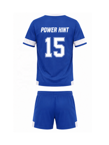 Ensemble de maillots de football pour adultes personnalisés avec nom de marque, respirant, manches courtes, anti-UV, séchage rapide, col en V, tenue d'équipe de football - Product Image 3