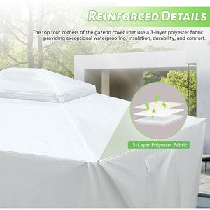 Copertura per Gazebo 12 X 16 con Tetto Rigido, Copertura Universale Invernale per Esterni con Pareti Laterali e Finestre a Rete, Tenda Impermeabile per Tutte le Stagioni e Pergola - Product Image 2