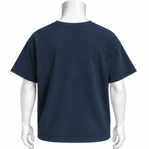 <b>Navy</b> Blue Weathered Pocket Tee Premium Washed Cotton Short Sleeve T Shirt Relaxed Fit Chest Pocket Vintage Streetwear Casual <b>Top</b> - Product Image 2