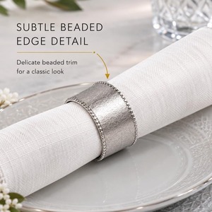 Anneaux de serviette en métal avec bords texturés, décoration de table ronde pour mariage et dîner - Product Image 5
