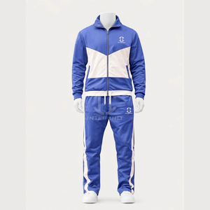 Unisex Purple <b>White</b> Color Blocking <b>Tracksuit</b> Full Zip Stand Collar Sporty Style With Side Pockets Autumn Wear - Product Image 3