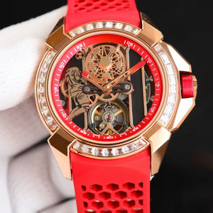 Reloj de Hombre Mecánico Automático Esqueletizado, Deportivo y Casual, con Bisel Incrustado de Diamantes en Oro Rosa, Elegante y Lujoso - Product Image 3