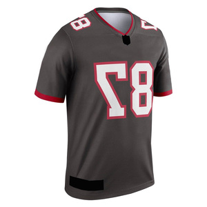 Men's Black American Football Jersey V-Neck Short Sleeve Number 87 Screen Printed Moisture Wicking Uniform - Product Image 2