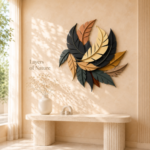 Iron <b>Leaf</b> Plant Pattern <b>Wall</b> <b>Art</b> Contemporary 3D Sculpture for Living Room Bedroom Birthday Home Decor - Product Image 4