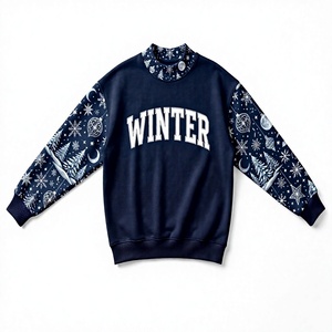 Sweat-shirt confortable à col rond pour femme, imprimé lettres de Noël, manches longues, tricoté, design hivernal festif - Product Image 6