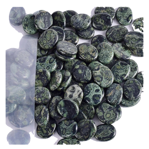 Pierre palmier plat jaspe palmier plat cristal pierre gemme pierre naturelle forme ovale plate pierre de poche Protection grossiste - Product Image 4