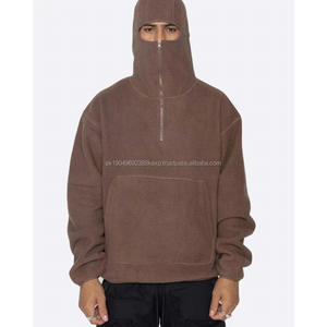 New Coming Stylish Winter <b>Men</b> Casual <b>Sherpa</b> Balaclava <b>Hoodie</b> Plus Size Warm Heavyweight Hoodies - Product Image 2
