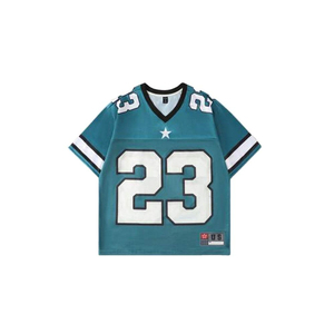 Maillot de football américain classique rétro en polyester 100 % à séchage rapide, imprimé par transfert thermique, personnalisable, grande taille, vente en gros - Product Image 1