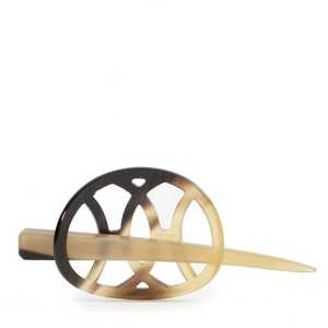 Pinza para el pelo artesanal ecológica de cuerno de búfalo, tallada irregularmente, imitación antigua, accesorio artesanal natural con temática de ángel para - Product Image 2