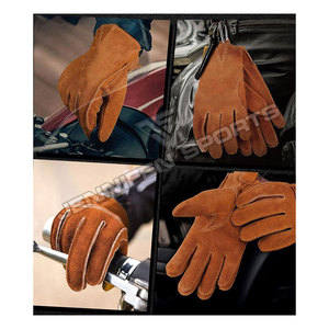 Gants de moto respirants en cuir suédé de vachette pour hommes, vente chaude en usine - Product Image 5