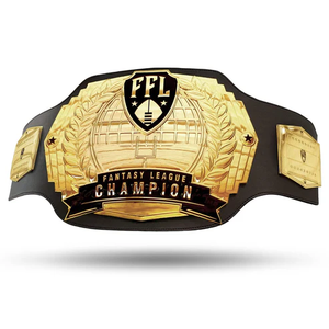 Ceinture de championnat en cuir rouge sur mesure avec plaque d'aigle, titre MMA, judo, lutte, boxe, récompenses sportives, personnalisable pour équipe, or 24 carats - Product Image 3