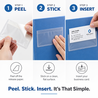 Pochettes autocollantes transparentes en PVC pour cartes de visite, chargement par le haut, pour dossiers, classeurs et emballages