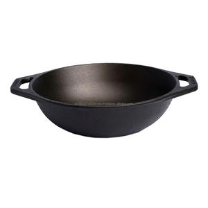 Poêle Kadai indienne en fonte de haute qualité, écologique, 12 pouces, pour cuisiner et servir, avec base lourde, pour la maison et l'hôtellerie - Product Image 1