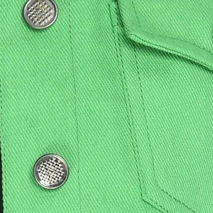 Veste en jean classique verte en coton pour femme, à manches longues, boutonnée, décontractée, pour le printemps et l'automne, vente en gros - Product Image 5