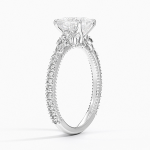 Anillo BOJ 080 con Corte Princesa, Plata 925, Halo de Diamantes, Anillo Solitario con Piedra de 2ct, Color D, VVS1, Moissanita, Certificado GRA, Precio Bajo - Product Image 2