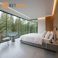 Maison Capsule Préfabriquée de Luxe Contemporaine 20ft 40ft avec Panneaux Sandwich Apple, 2 Chambres, Système Solaire Intégré