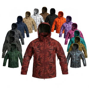 Heavy Weight Custom Waterproof Windproof Hooded Camouflage Jacket Outdoor Casual Lightweight Utility Coat with Full <b>Zip</b> Design - Product Image 1
