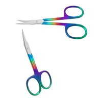 Ciseaux à cuticules pour manucure en acier au carbone à lame courbée de haute qualité, durables, pointe en forme de flèche, design innovant, pour nail art