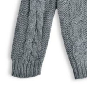 Cardigan en tricot torsadé pour femme, orange et gris, à blocs de couleur, manches longues, col rond, fermeture boutonnée, style décontracté, 100 % acrylique, pour l'automne - Product Image 6