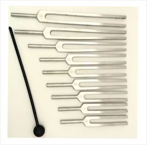 ชุดส้อมเสียงสแตนเลสสตีลแบบถ่วงน้ำหนักสำหรับจักระ พร้อมโลโก้สั่งทำ ความถี่ 64-512Hz คู่มือการใช้งานสำหรับการบำบัดด้วยเสียง - Product Image 3