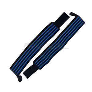สายรัดข้อมือนีโอพรีนสีดำลายทางสีน้ำเงินแบบหนาสำหรับออกกำลังกาย ป้องกันข้อมือสำหรับการออกกำลังกายแบบกำหนดเอง ขายส่งสายรัดข้อมือ - Product Image 5