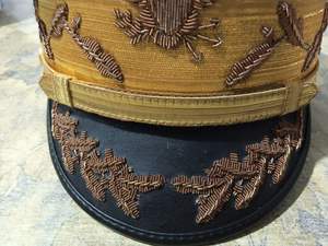 Gorra de Visera Bordada con Emblema de Águila Dorada de EE. UU., Sombrero Formal para Hombre de 56-58 cm, Hecho a Mano para Uso Profesional - Product Image 5