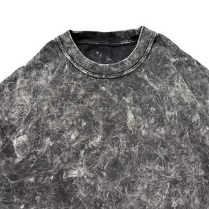 T-shirt Streetwear Oversize Homme à Épaules Tombantes Effet Délavé Acide, Personnalisable avec Logo, Qualité Supérieure, en Bambou/Coton, Vente en Gros - Product Image 6