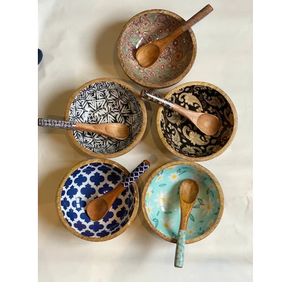 Vente en gros de bols en bois personnalisés avec impression émaillée pour mariage et fête, bols de service personnalisés en promotion - Product Image 4
