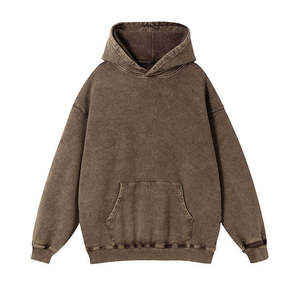 Sweat à capuche d'hiver pour hommes, personnalisable OEM, grande taille, style pull oversize, 100% coton molletonné, style vintage délavé - Product Image 2