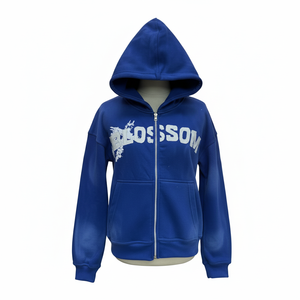 Sudadera con capucha verde menta extragrande personalizada al por mayor, de algodón 100% de alto gramaje, estilo streetwear con hombros caídos, de forro polar para hombre - Product Image 3
