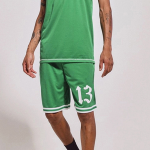 Wholesale Green Color Design Basketball Shorts With Pockets Quick Drying and Breathable Basketball Wear - Product Image 1