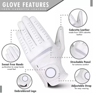 JNM SAFETY Gants de golf respirants en cuir synthétique de la série professionnelle, fermeture à boucle et crochet, main droite pour homme - Product Image 4