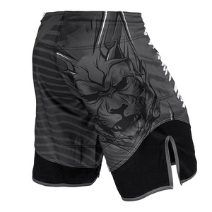 Shorts MMA pour hommes rouge et noir, impression par sublimation, séchage rapide, coupe classique, vêtements de sport - Product Image 3