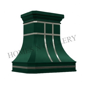 Campana Extractora de Cocina de Acero Inoxidable Montada en Pared con Acabado Patinado Verde Antiguo para Isla de Cocina - Product Image 6